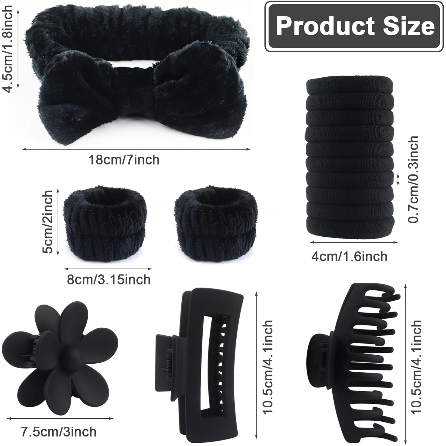 16 Pcs Spa Headband Hair Clips Set for Women