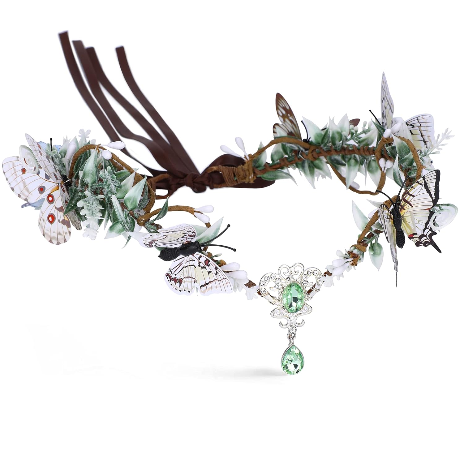 MOSTORY Elf Princess Fairy Crown Headpiece for Women Girls