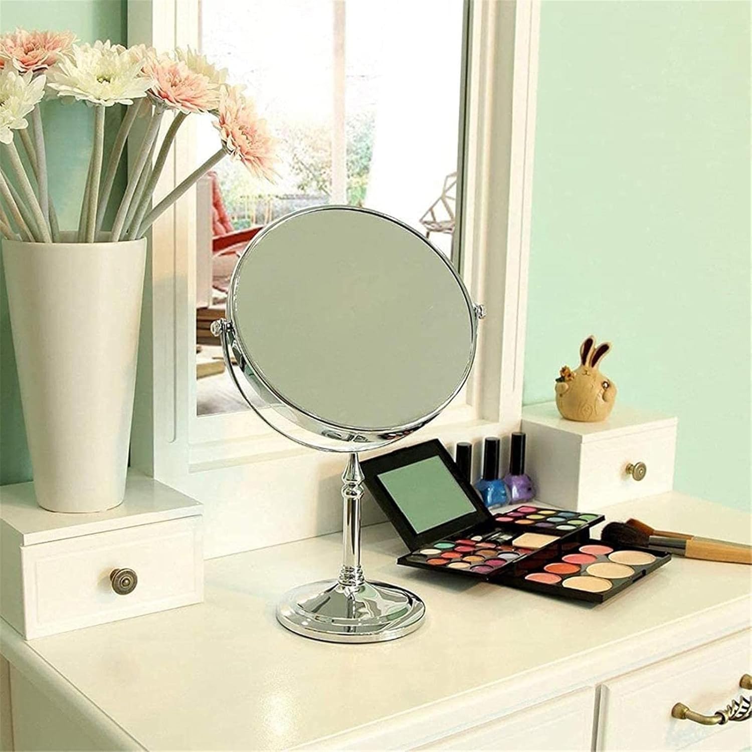DEIHGE 8 Inch Double Sided Brass Magnifying Mirror