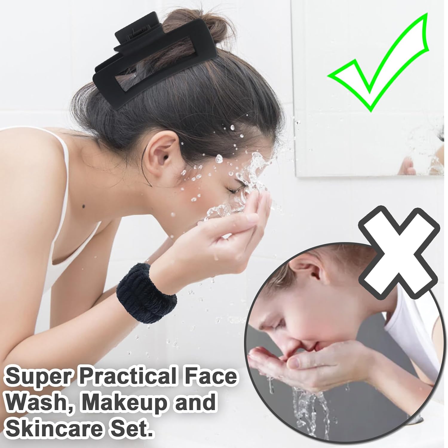 16 Pcs Spa Headband Hair Clips Set for Women