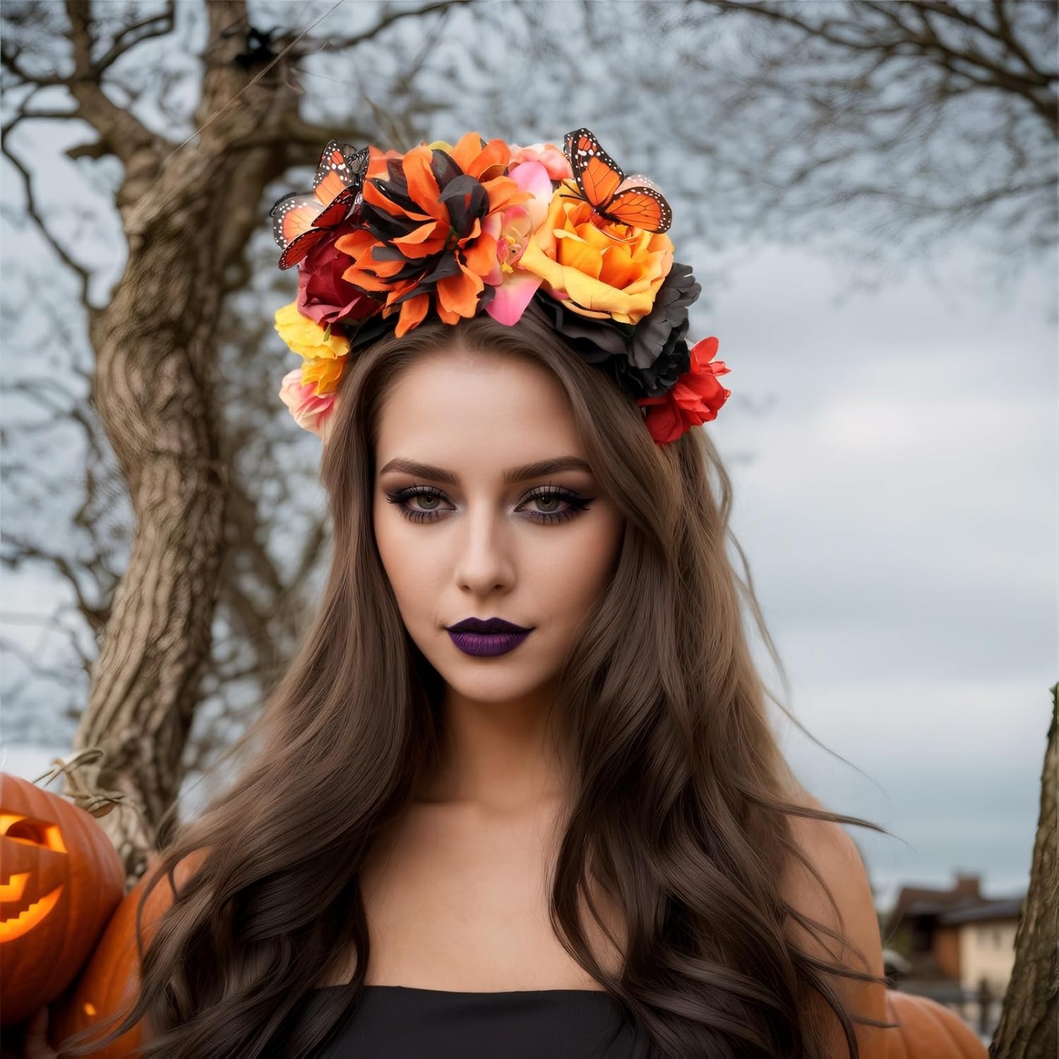 Elegant Butterfly Flower Headband for Women 1