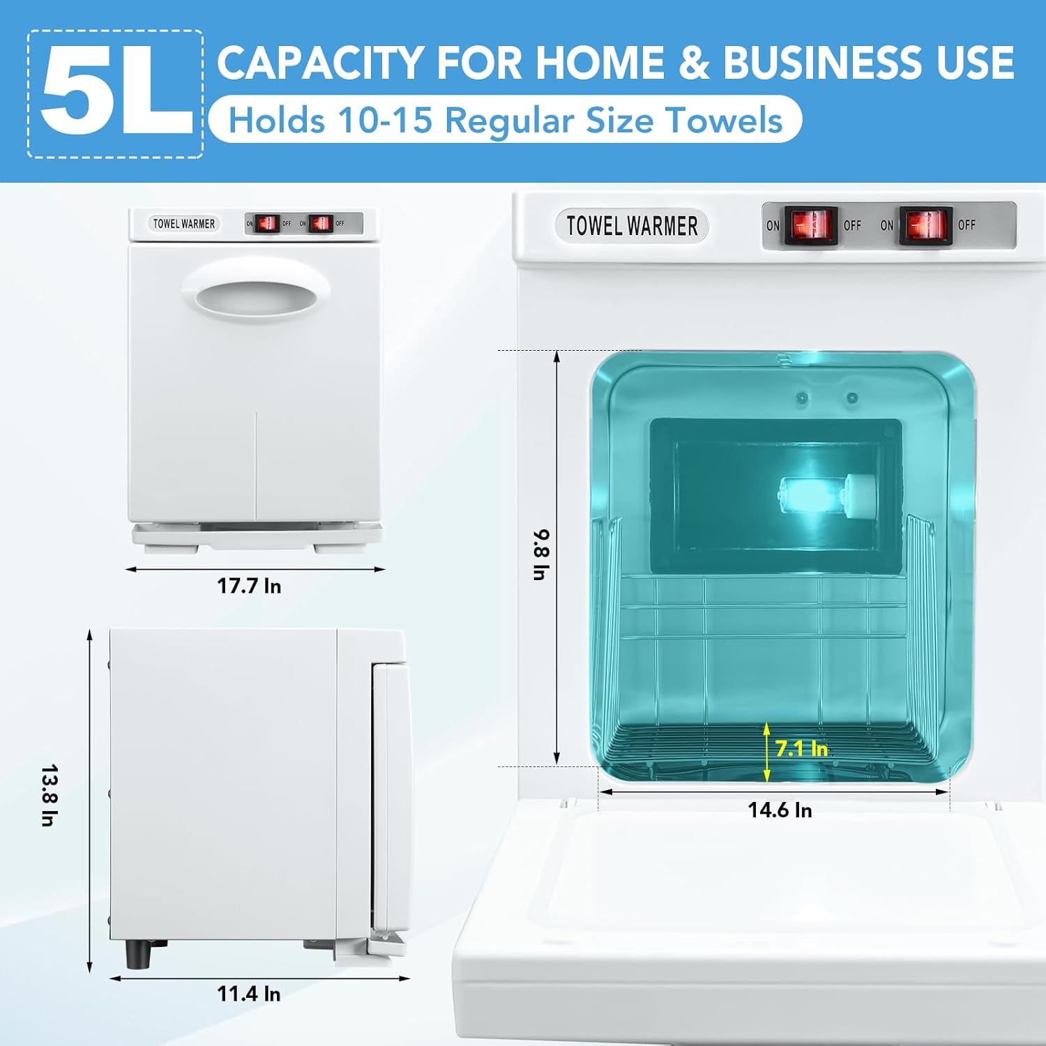 Soiiw Towel Warmer 5L Capacity for Home and Salon Use