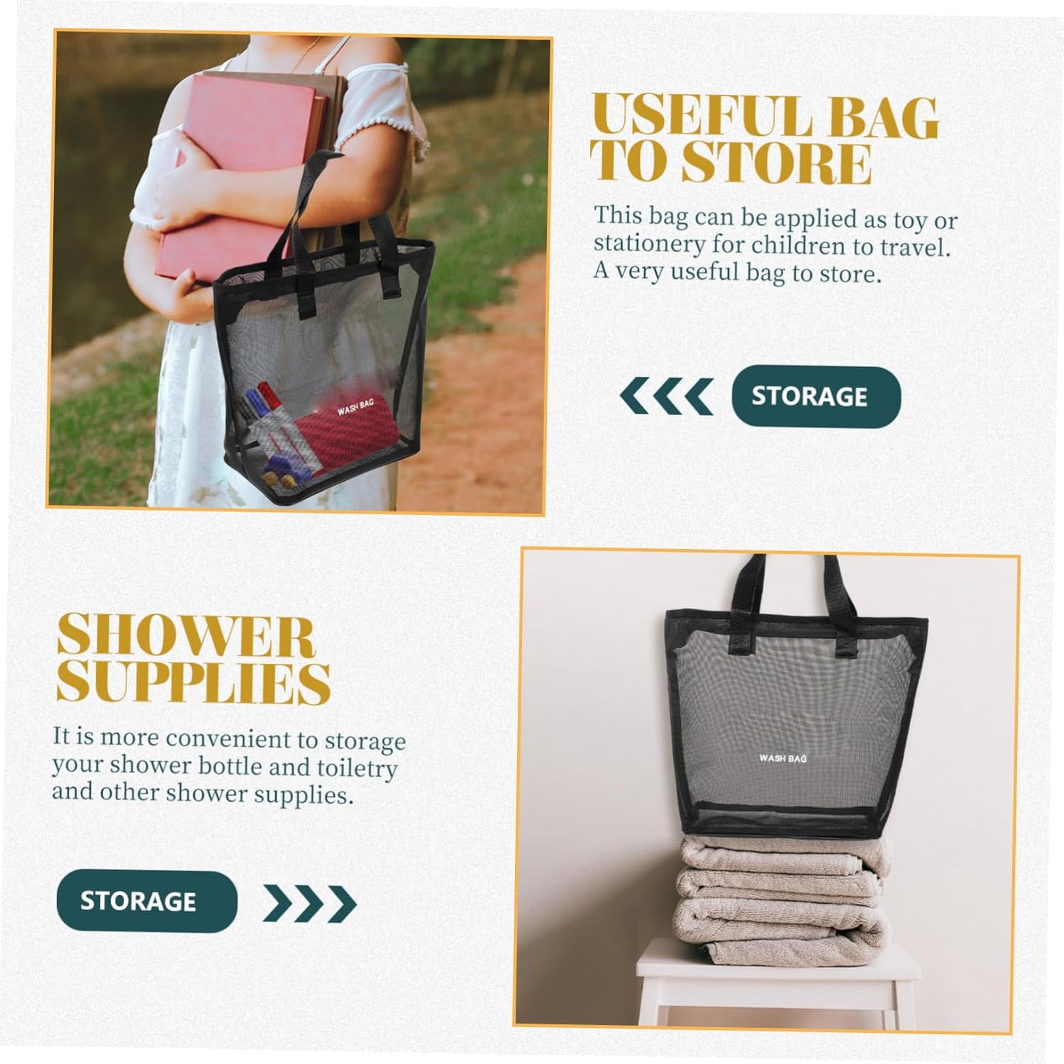 JECOMPRIS Hanging Mesh Toiletry Bag