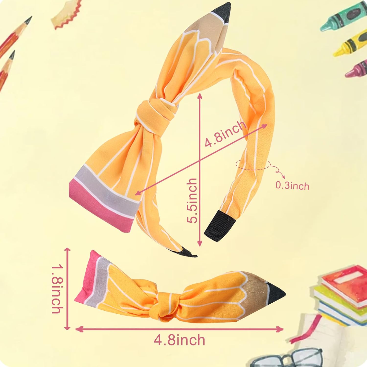 Totelux Yellow Pencil Headband for Women Girls School Events