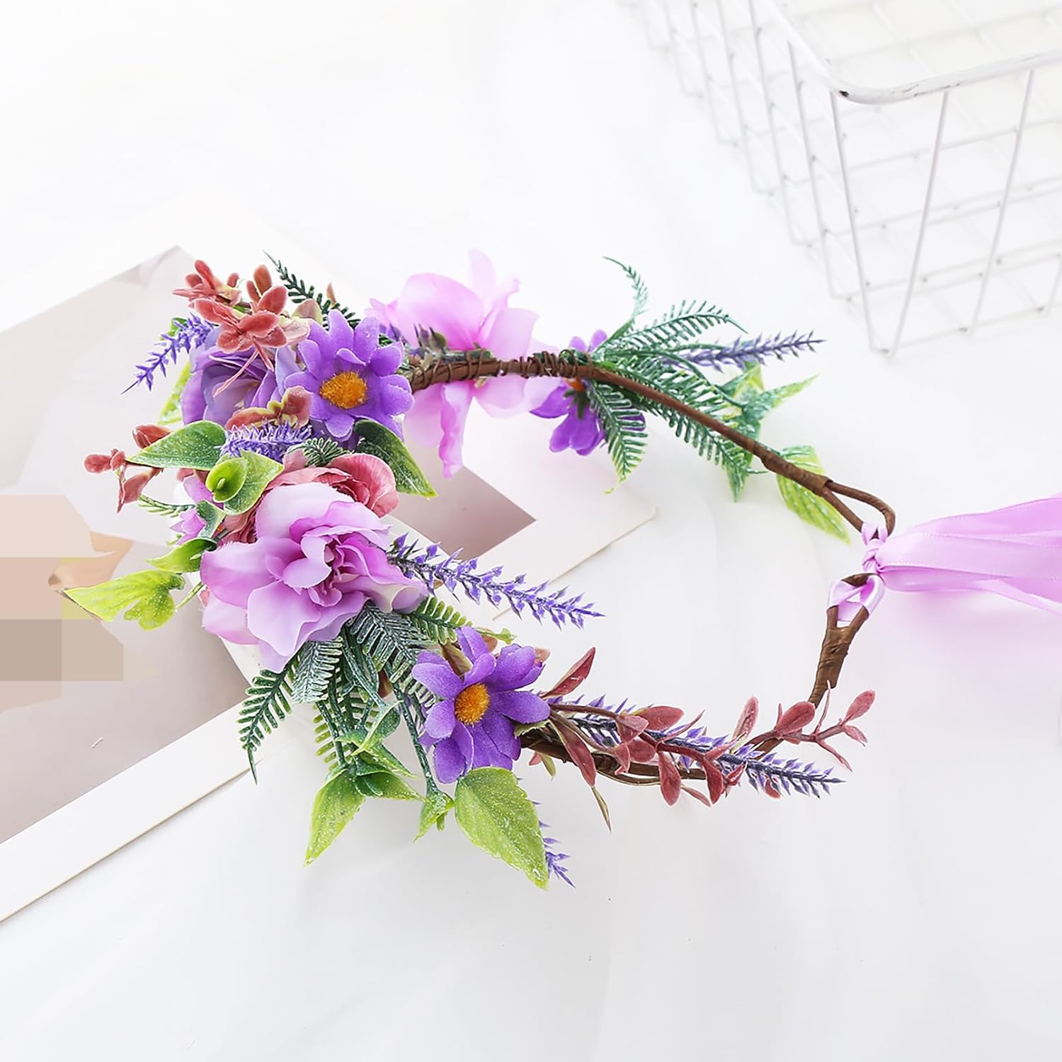 Vivivalue Purple Fairy Floral Crown Headband 1