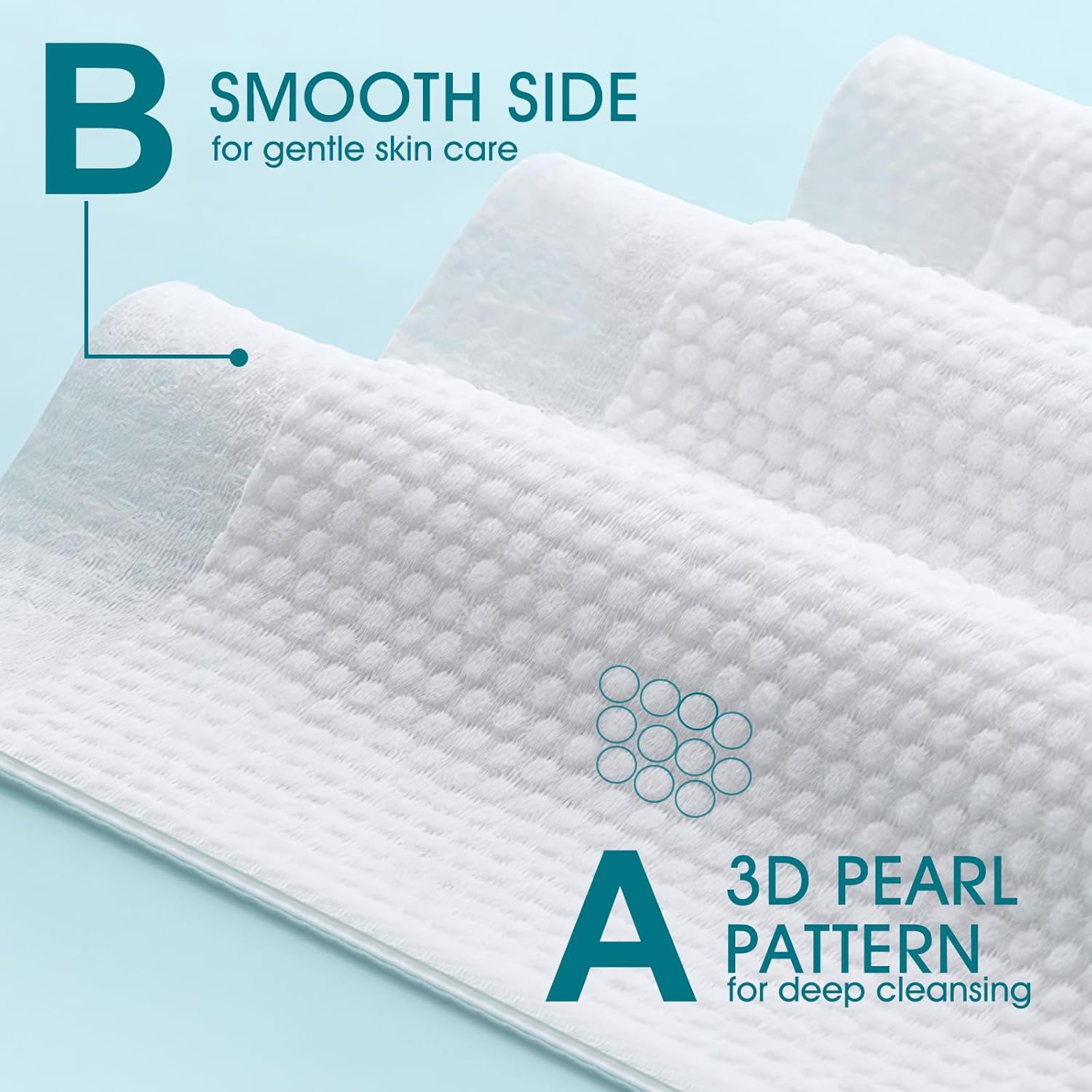 Astraescly XL Face Towel 10x12 Inches 50 Ct Dual-Side Biodegradable