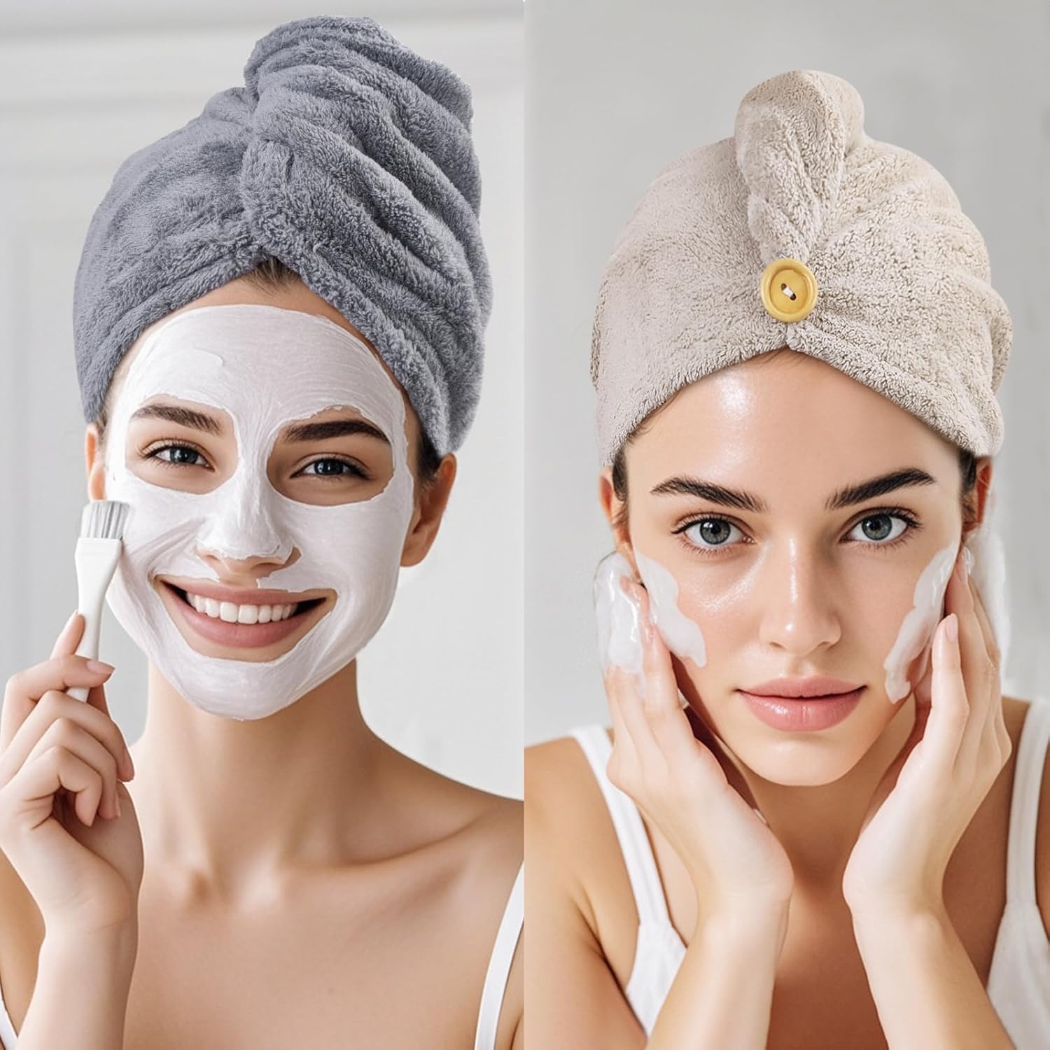 3 Pack Plush Yarn Hair Towel Wrap for Women