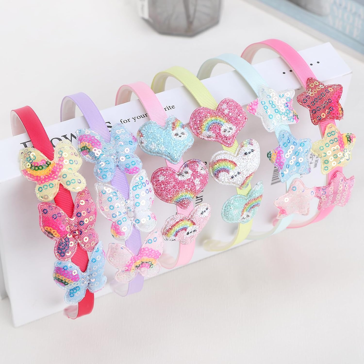 Fishdown Glitter Girls Headbands with Teeth 6 PCS