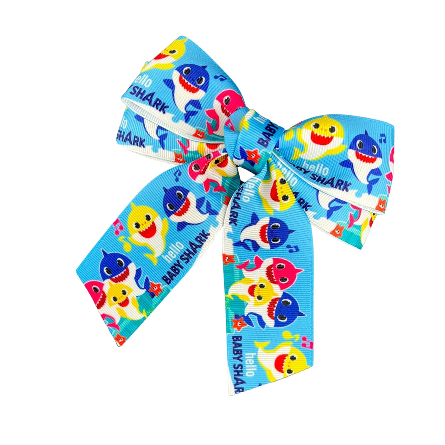 Handmade Shark Hair Bow with Glitter 475 Inch Barrettes for Kids