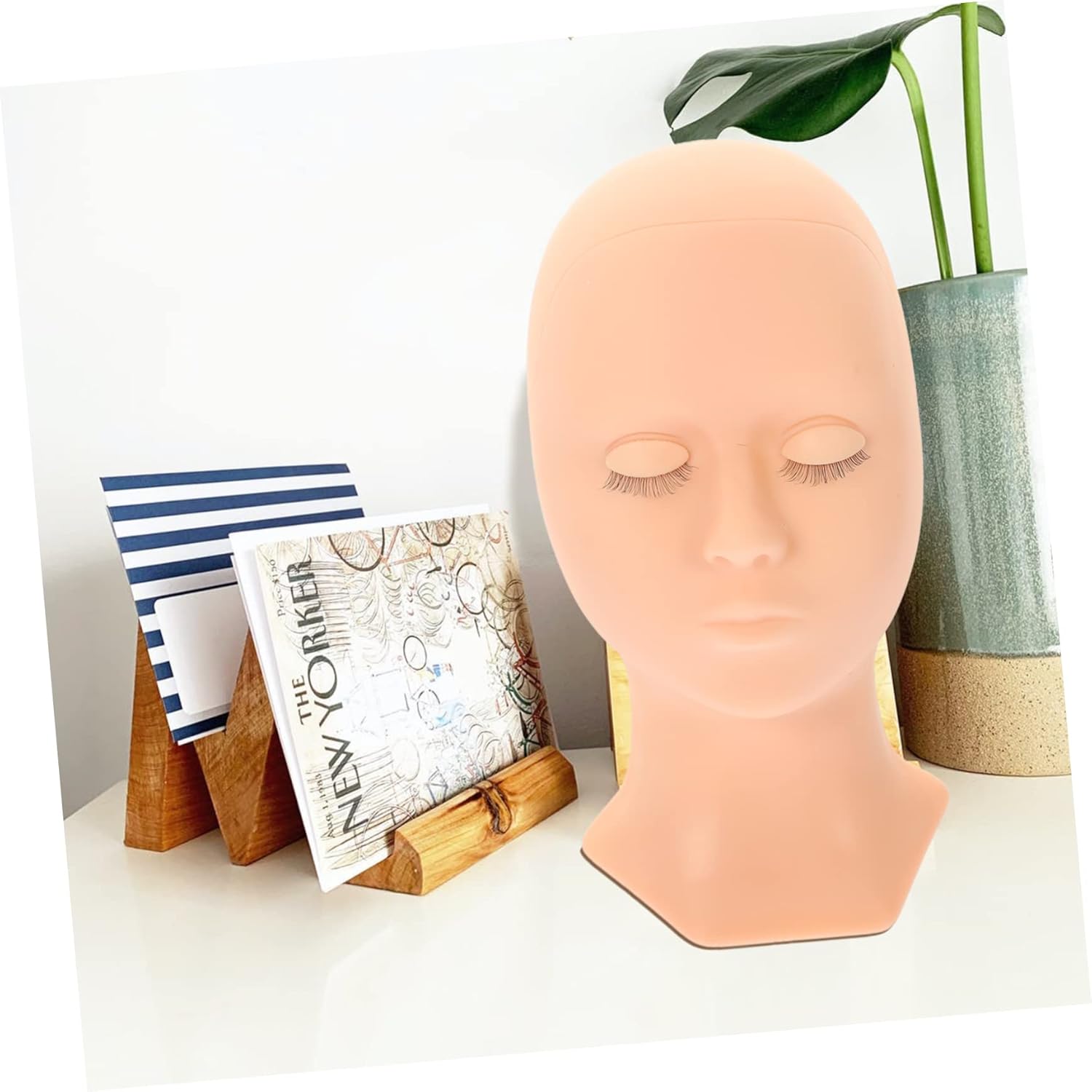 Balacoo Realistic Makeup Practice Silicone Mannequin Head with Removable Eyelids
