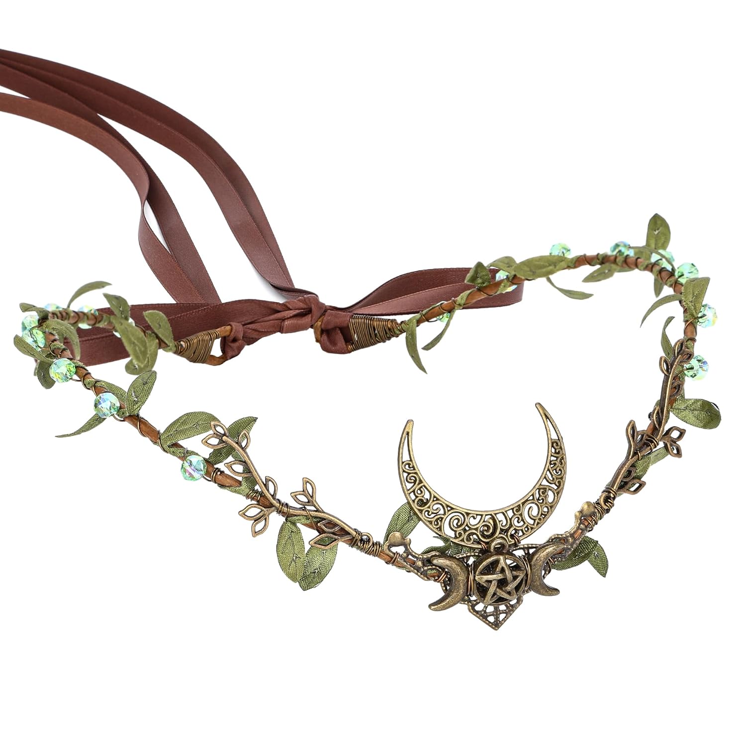 MOSTORY Handmade Moon Elf Crown for Women Girls