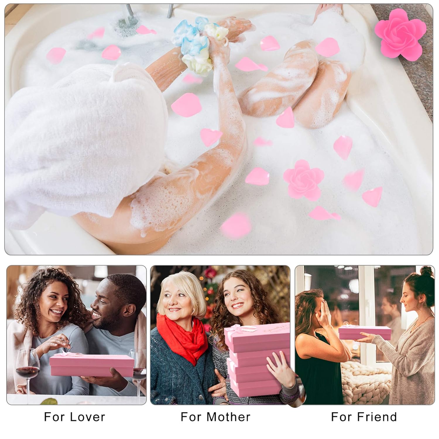 36 PCS Pink Rose Scented Bath Soap Set for Her