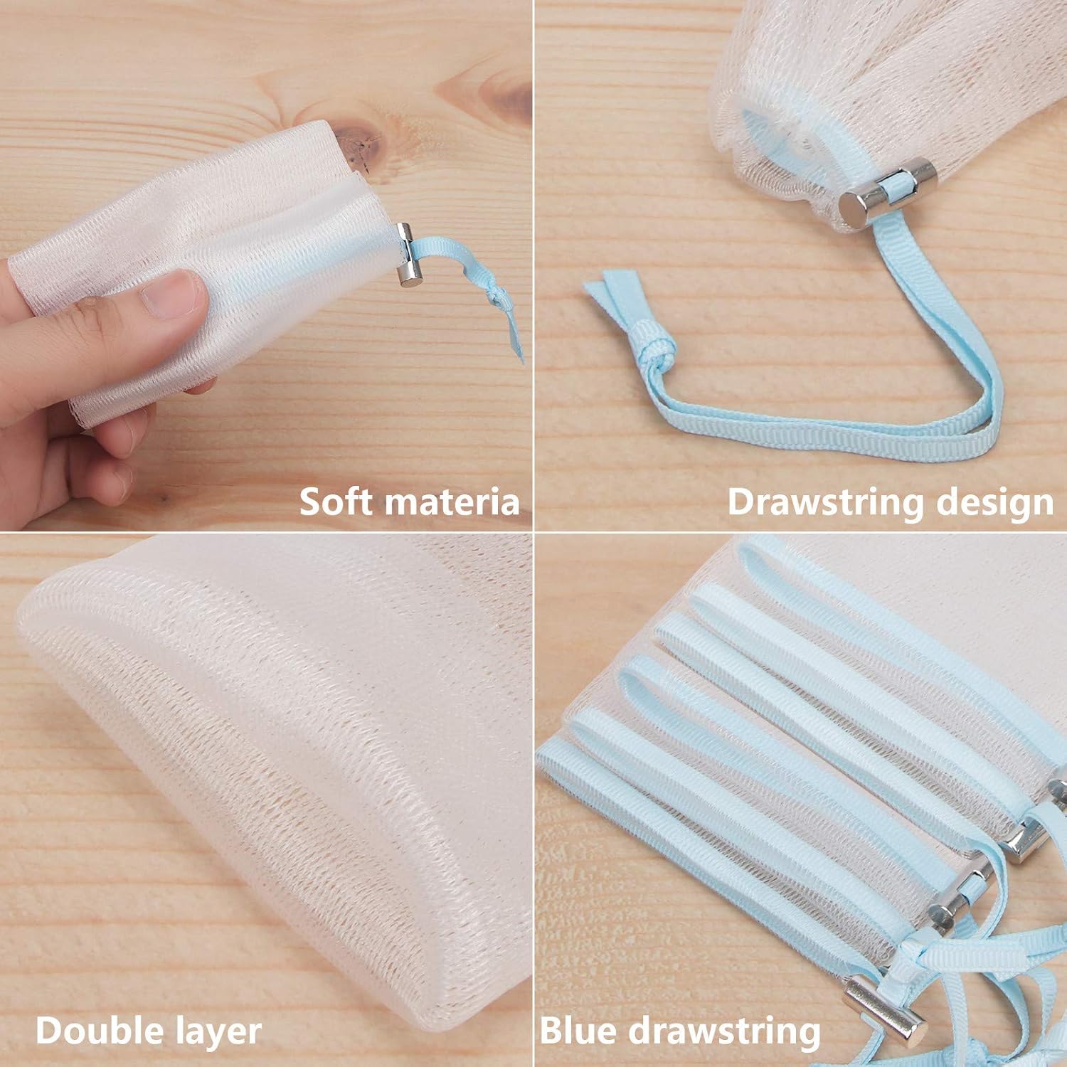 Cobahom 6 Pack Foaming Soap Saver Pouch Blue