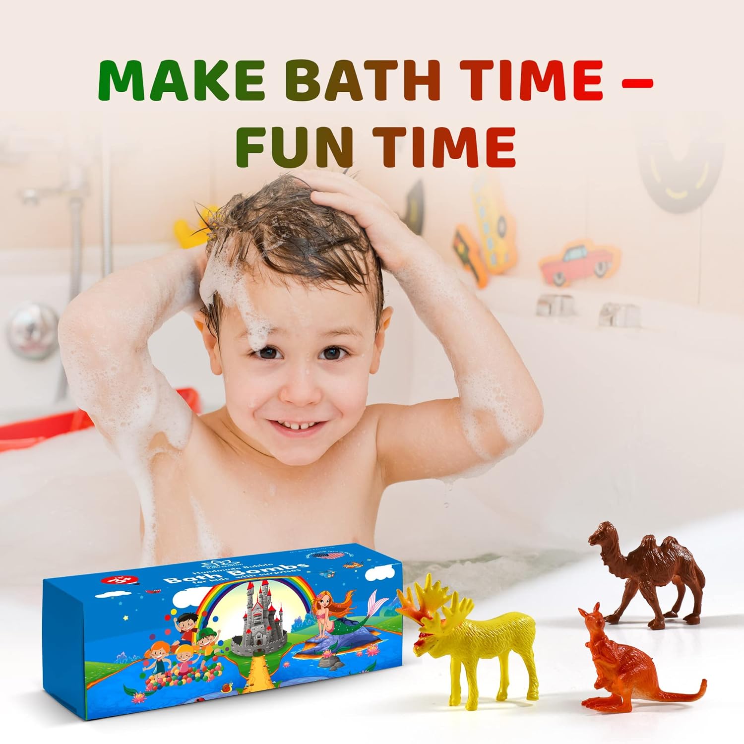 3 Wild Animal Bath Bombs for Kids Natural Safe