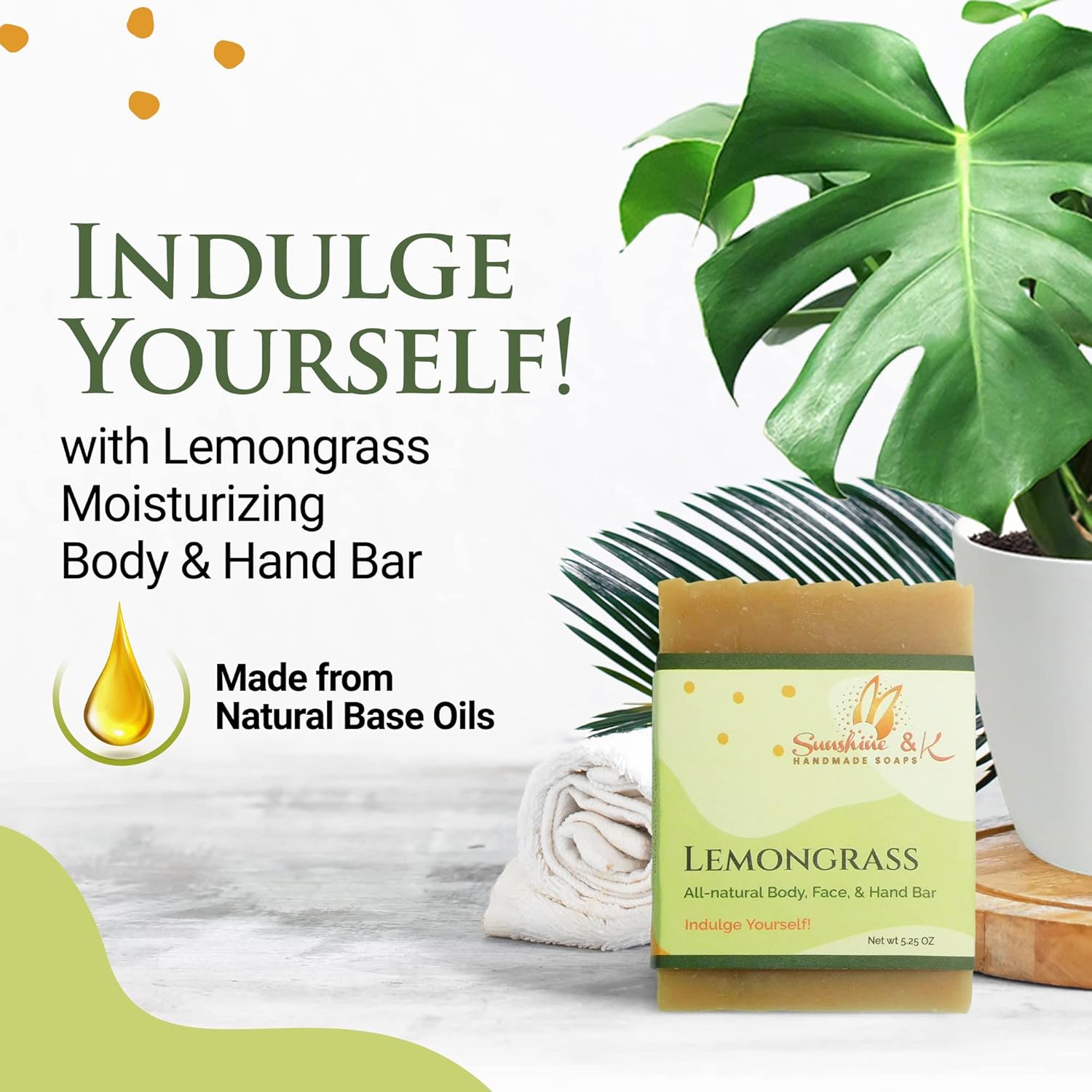 Lemongrass Body Hand Soap Bar - Natural Moisturizing