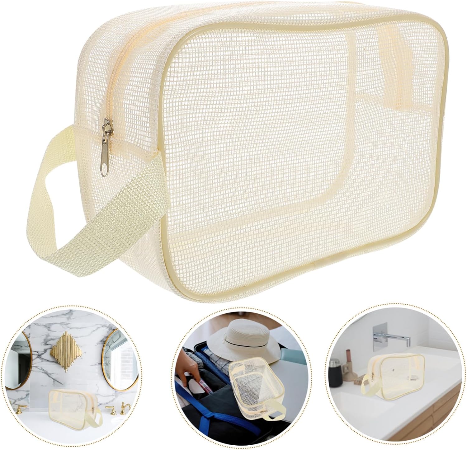 FOMIYES Mesh Shower Caddie Portable Toiletry Bag