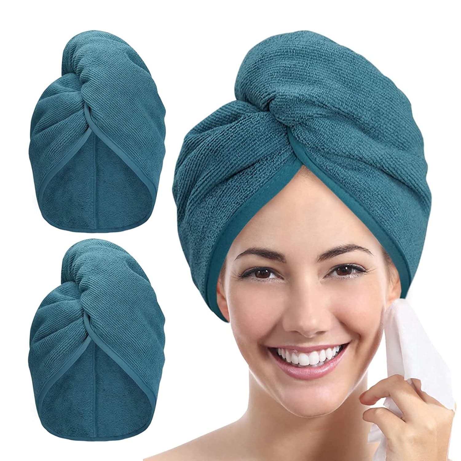 YoulerTex Microfiber Hair Towel 2 Pack