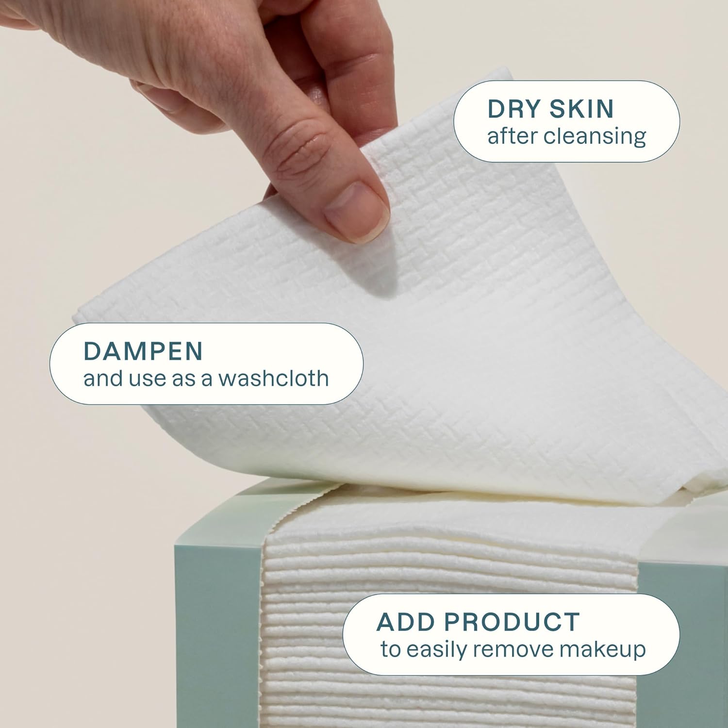 Cliganic Ultra-Absorbent Face Towels 50 Ct