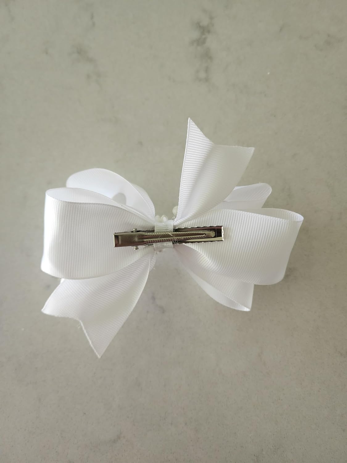Handmade White Hair Bows for Girls