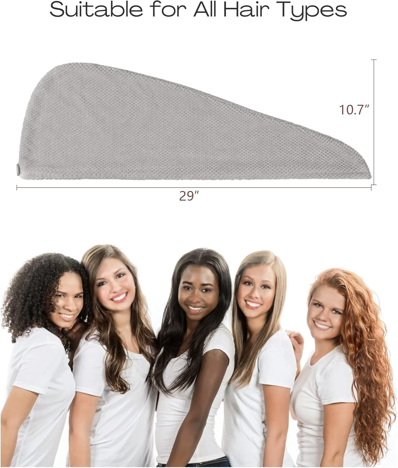 ROLSHOL Extra Large 4 Pack Microfiber Hair Towel Wrap