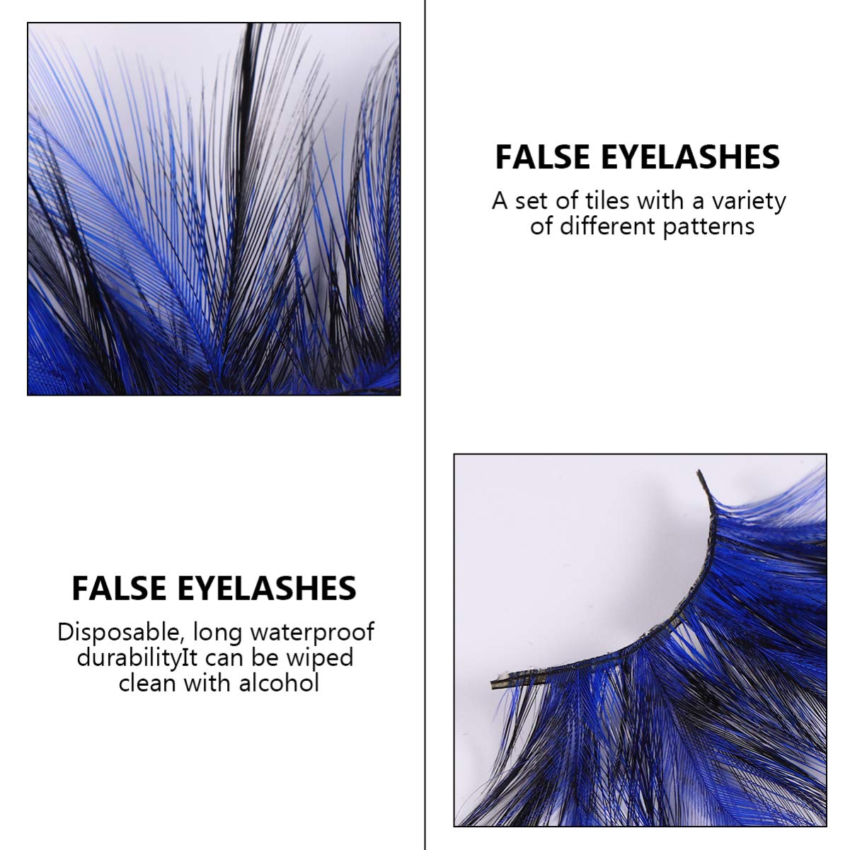 Beaupretty False Lashes Black Blue Halloween