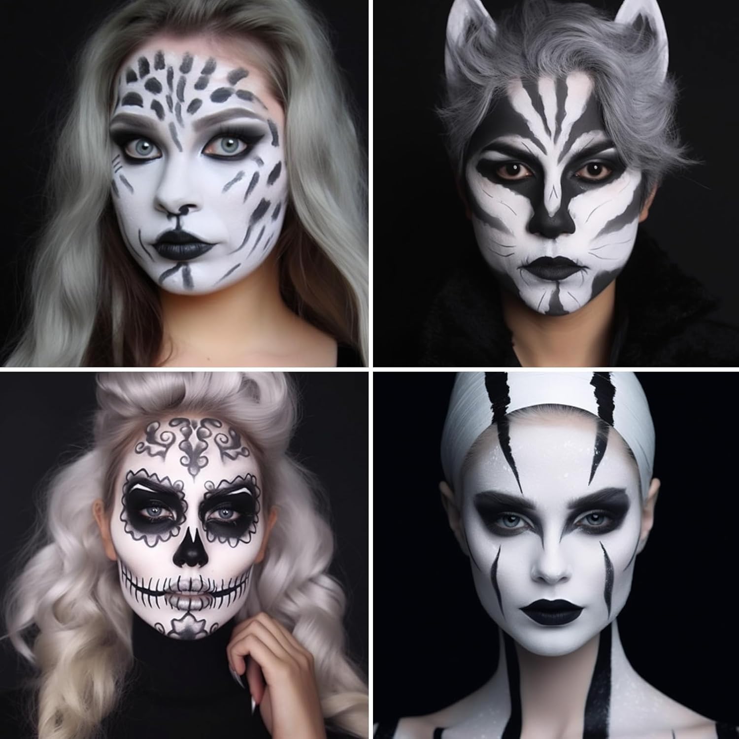 BOBISUKA White Face Paint Blendable Cream for Halloween and Cosplay