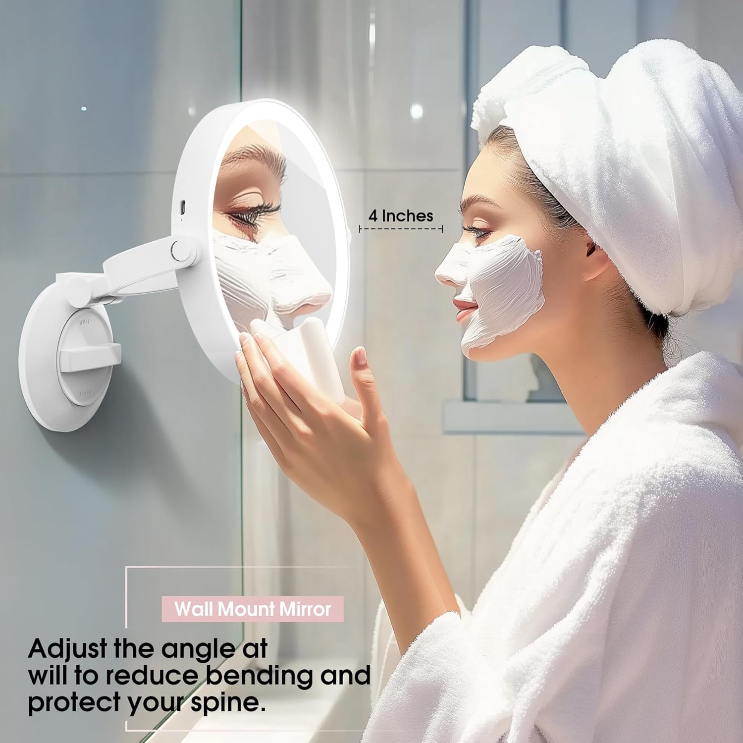 Horyliin 10X1X Makeup Mirror with Lights and Magnification
