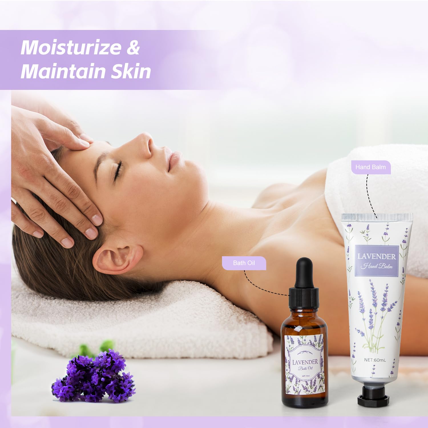 Lavender Spa Gifts Set 11 Pcs for Women Relaxation