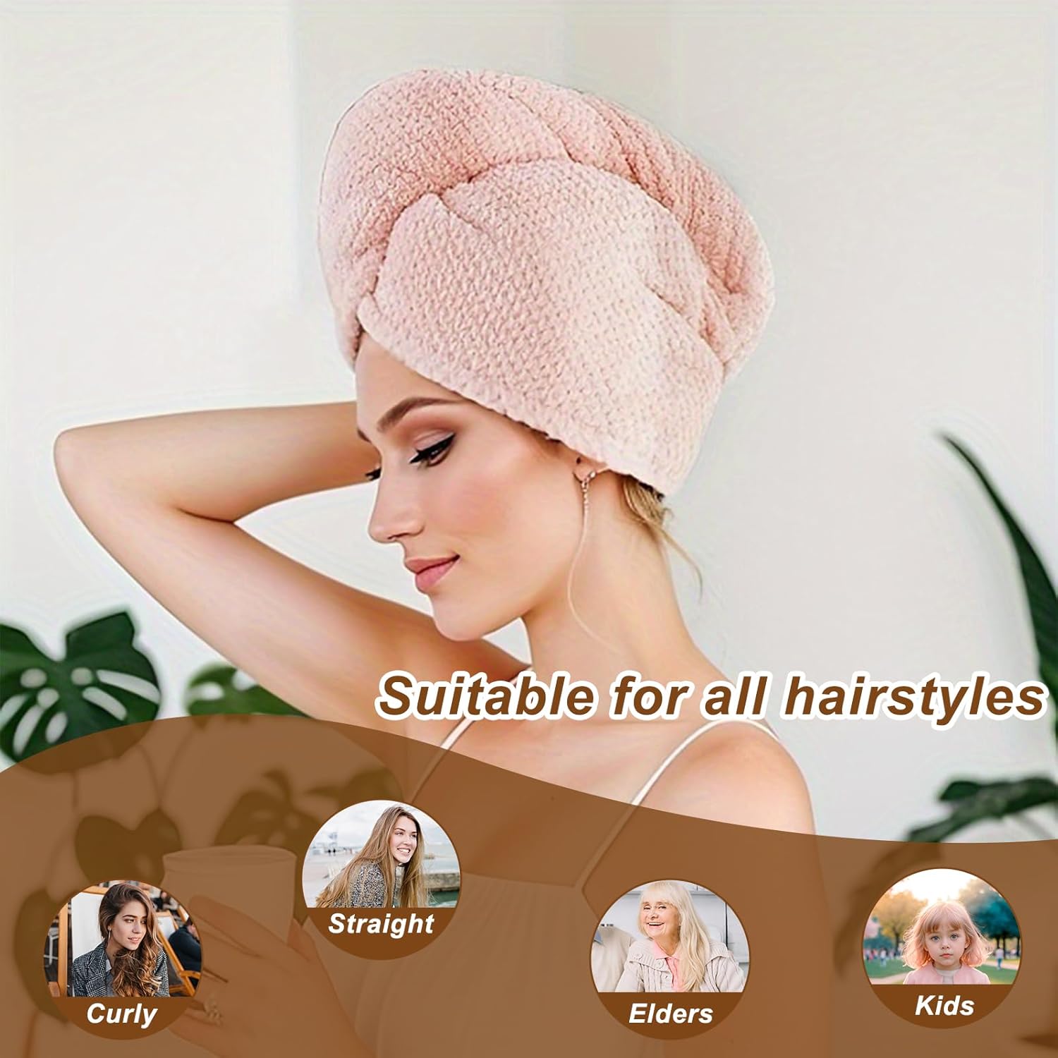 Soft Microfiber Hair Drying Towel 5 Pack for Curly Hair