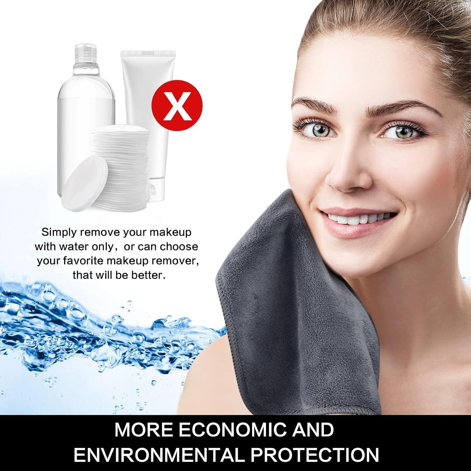 SINLAND Microfiber Facial Cloths 6 Pack Grey 12x12 Inch