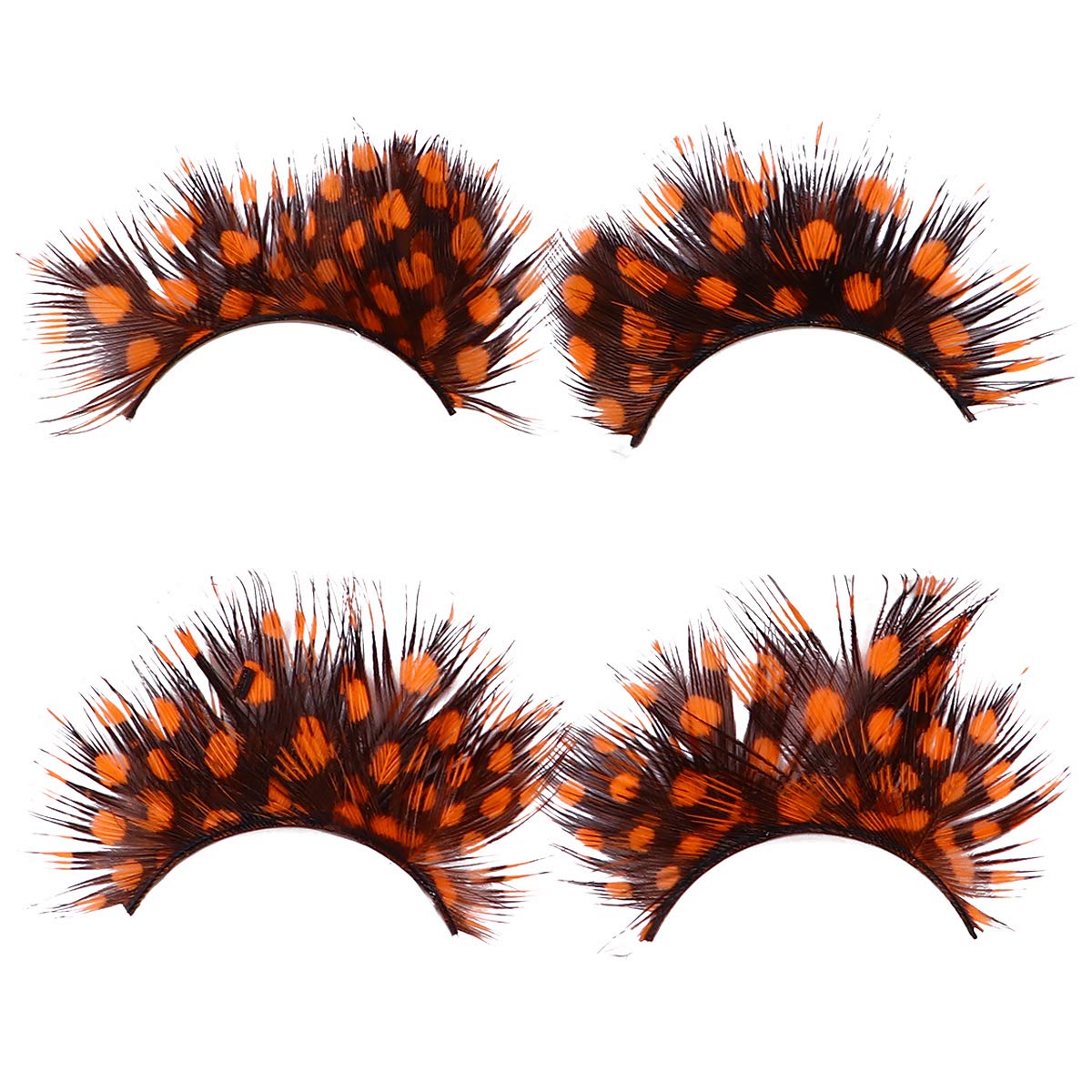 SOLUSTRE 2 Pairs Orange False Eyelashes