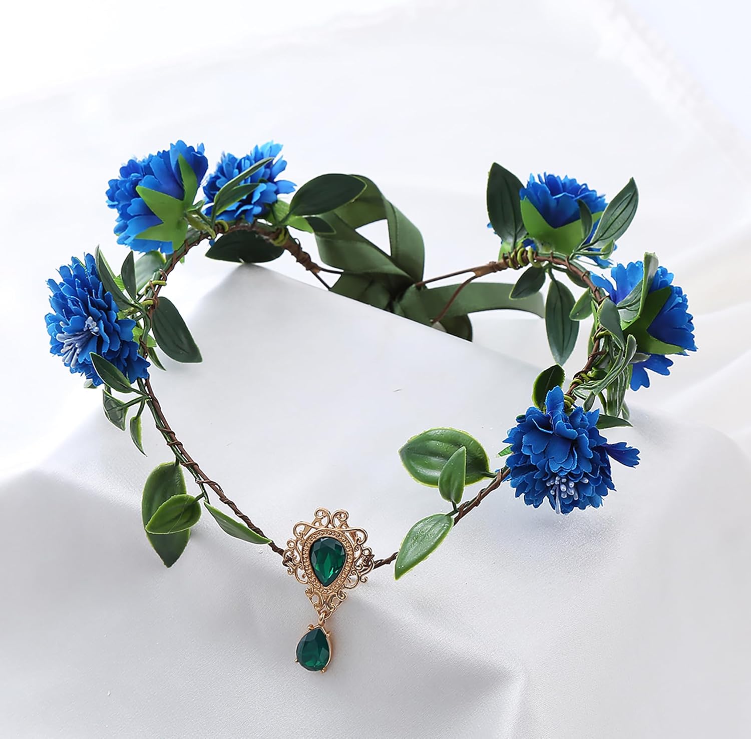 Vivivalue Blue Elf Crown Headpiece for Women Girls