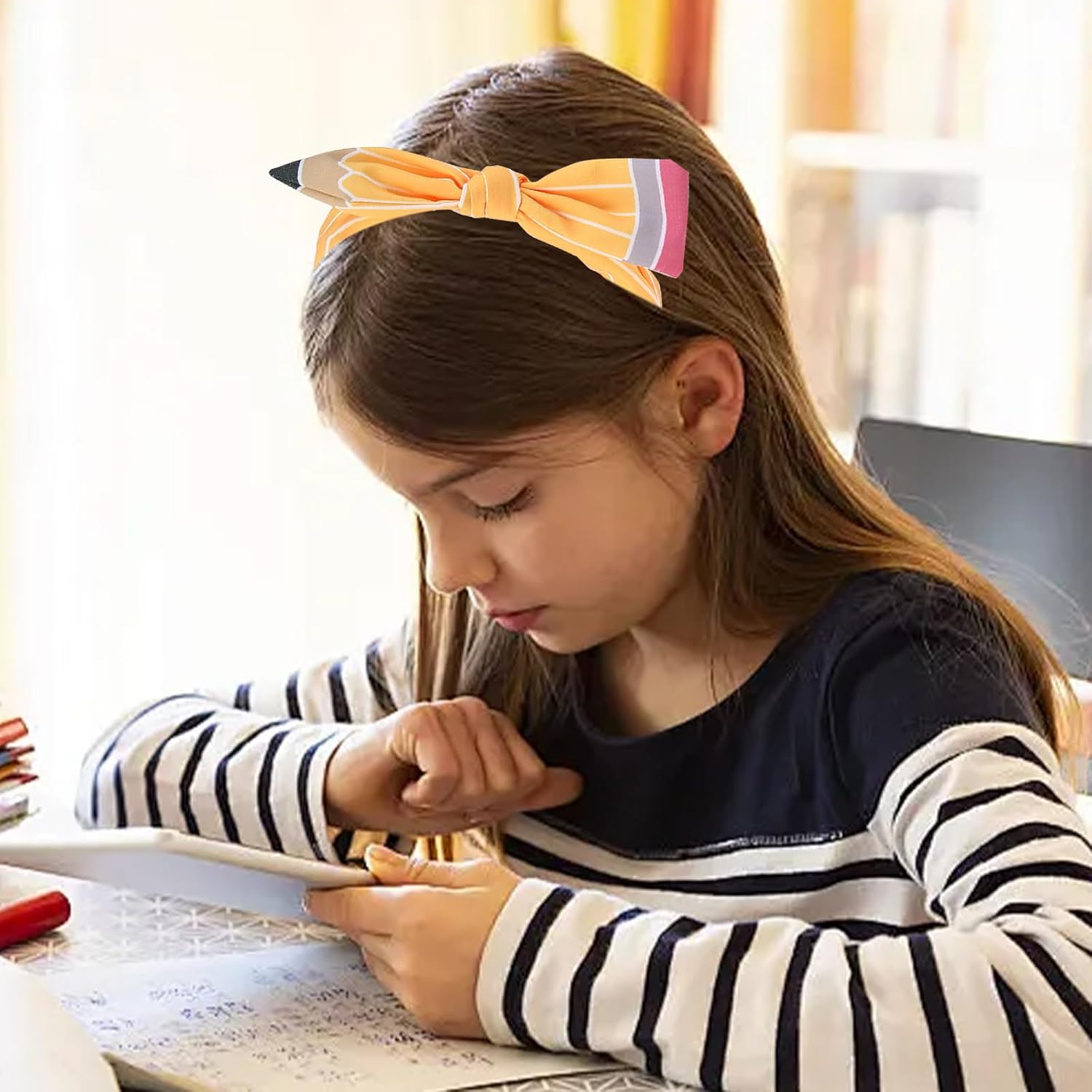 Totelux Yellow Pencil Headband for Women Girls School Events