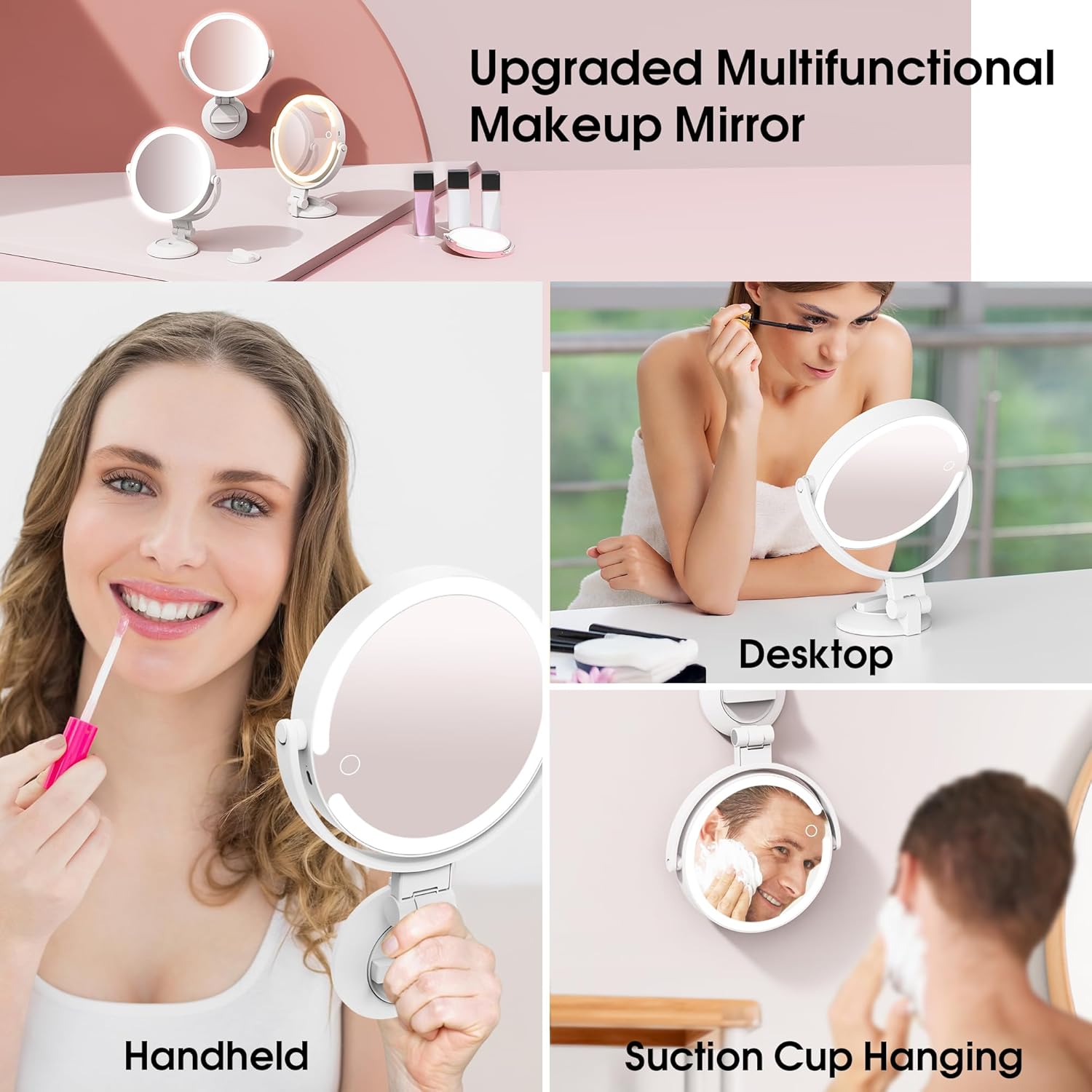 Horyliin 10X1X Makeup Mirror with Lights and Magnification