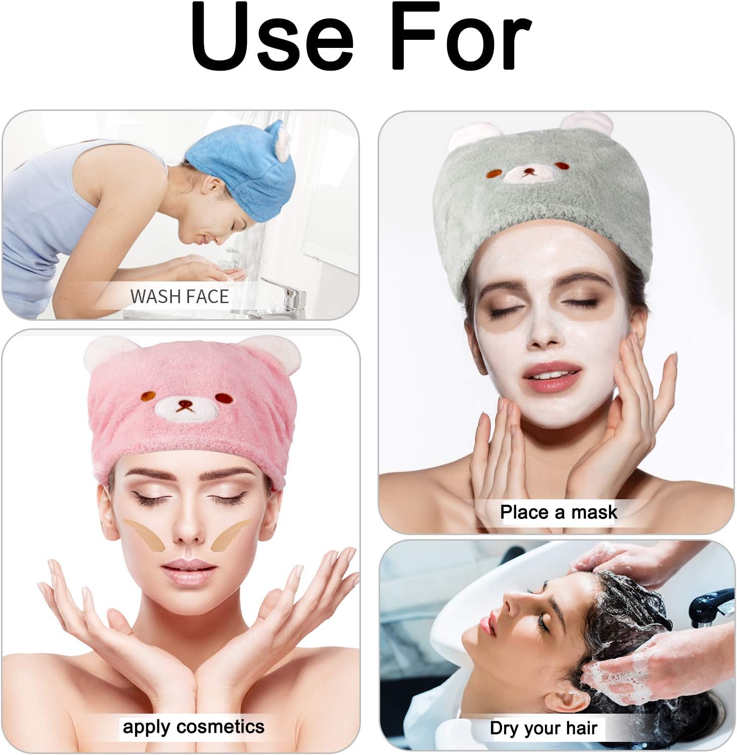 Lamoutor 3Pcs Hair Drying Towel for Kids