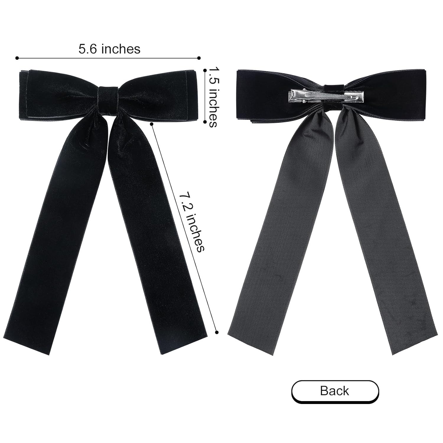 2PCS Velvet Hair Bows for Women and Girls