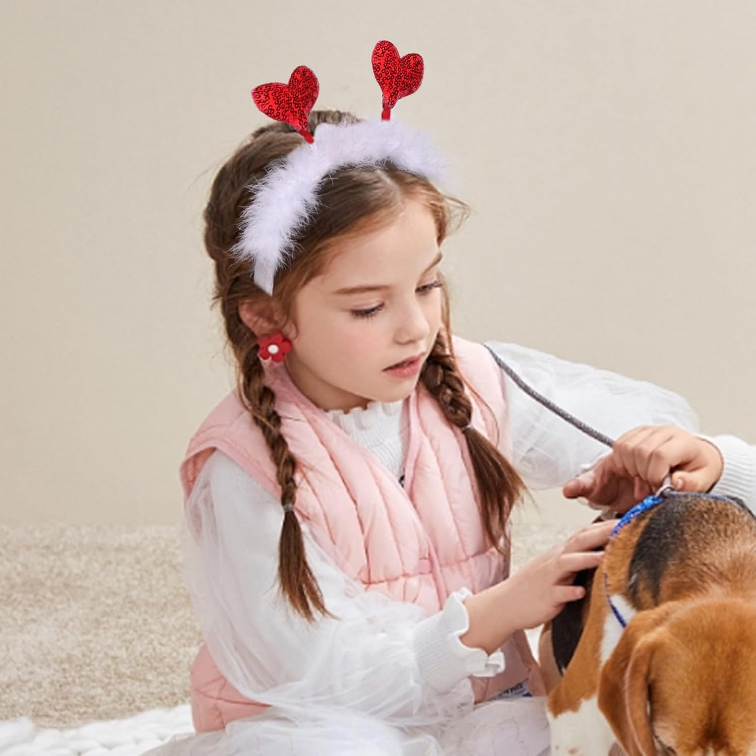 Fishdown Valentine Heart Headband Set for Women