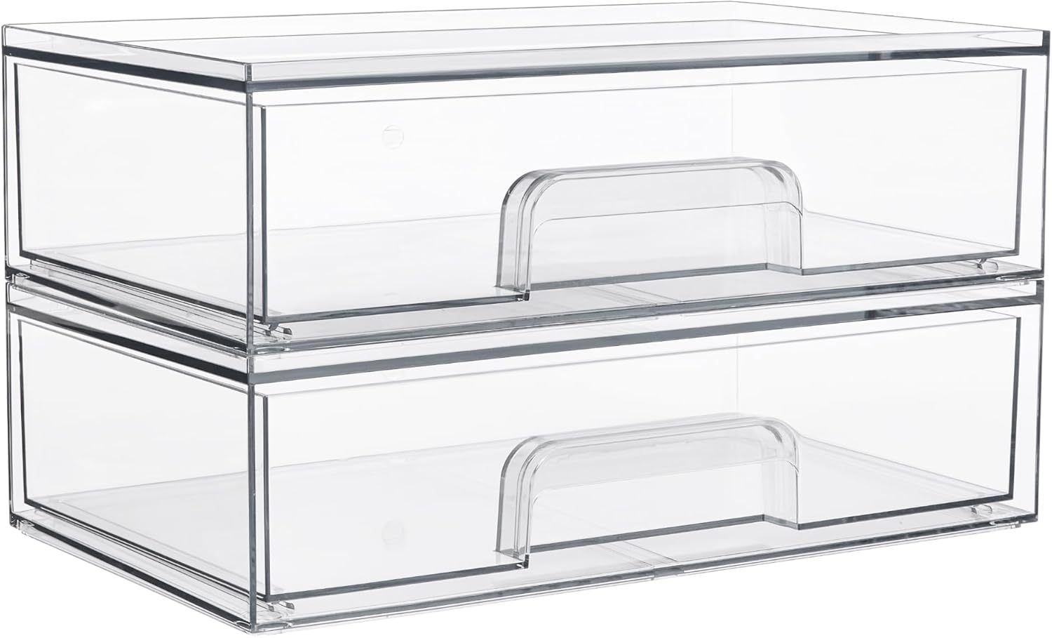 Vtopmart 121 W Clear Stackable Storage Drawers 2 Pack