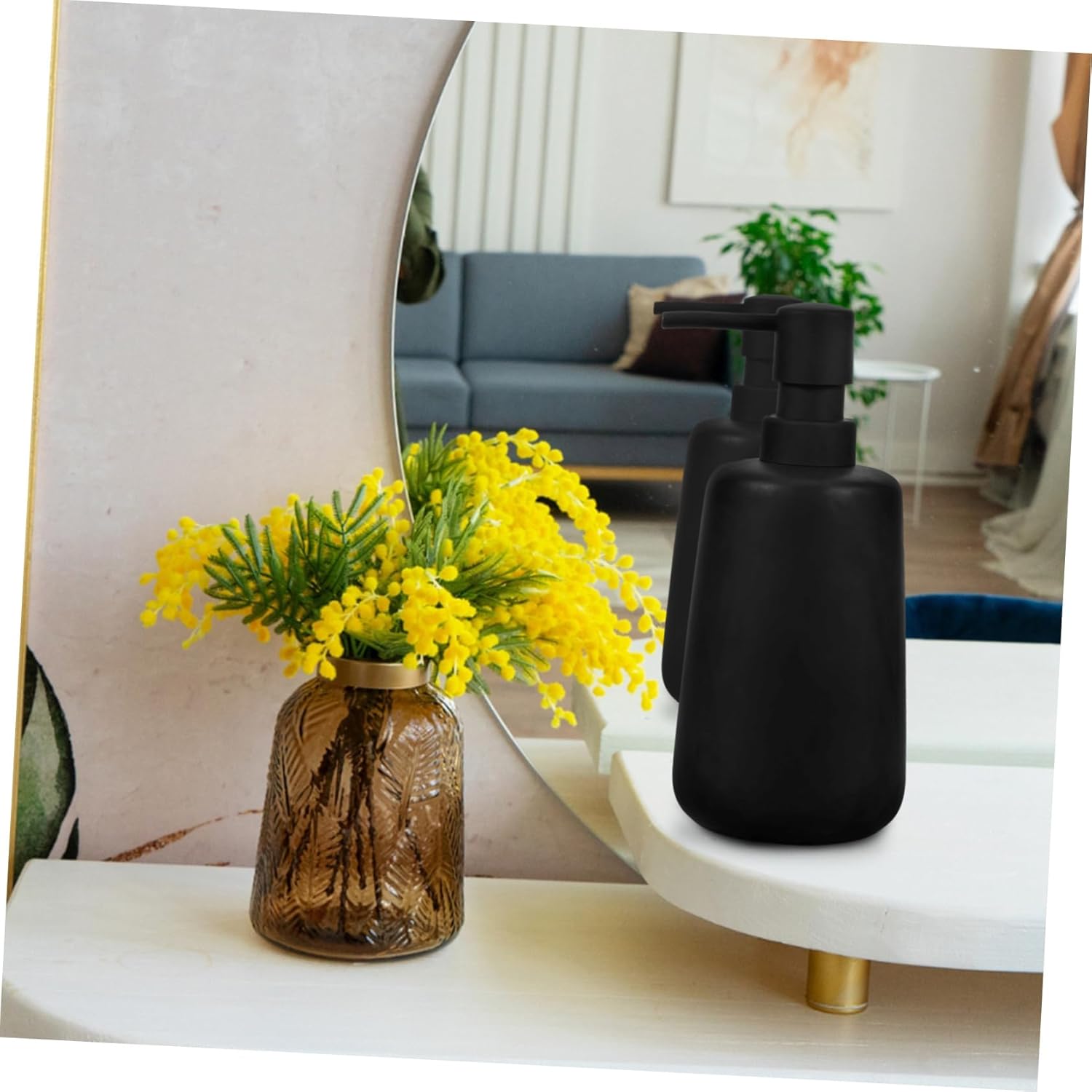 VALICLUD Ceramic Refillable Soap Dispenser for Shampoo Lotion and Hand Soap