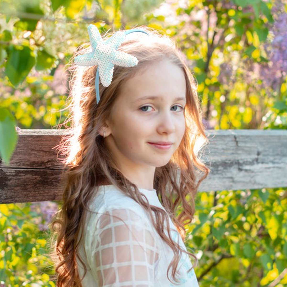 Totelux Blue Starfish Sequins Headband for Women Girls