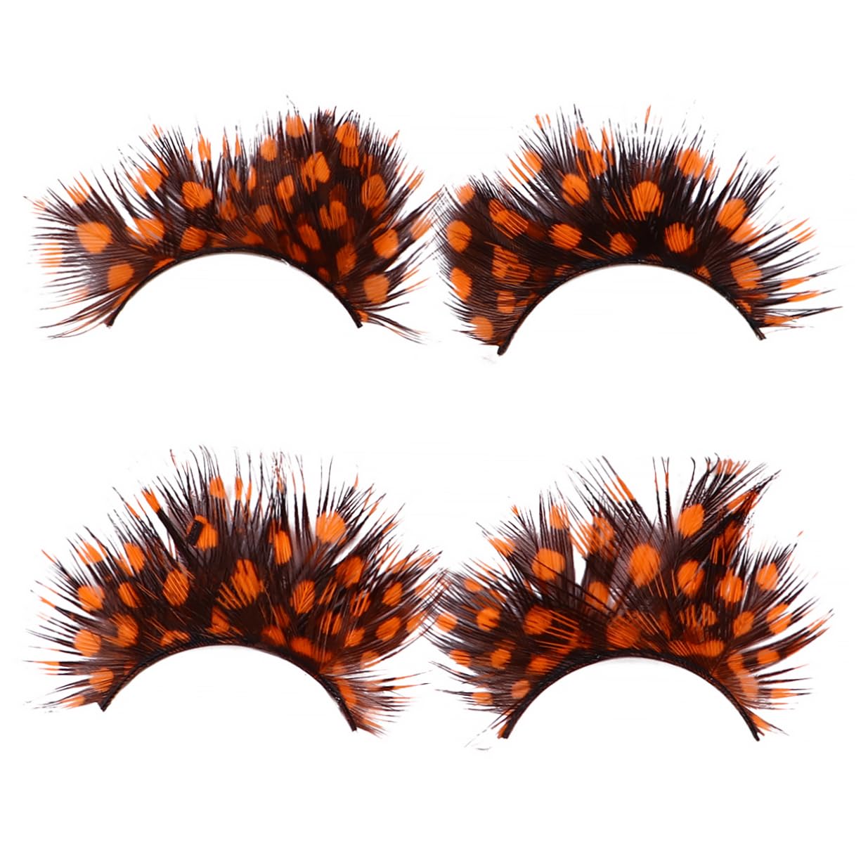 Gogogmee Halloween Lashes 2 Pairs Orange Tips Wispy Spiky