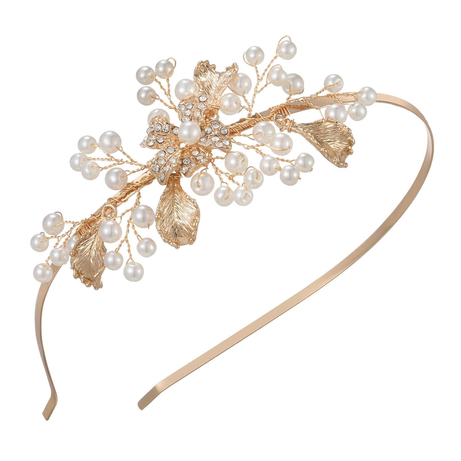 SWEETV Flower Girl Headpiece with Glittering Rhinestones