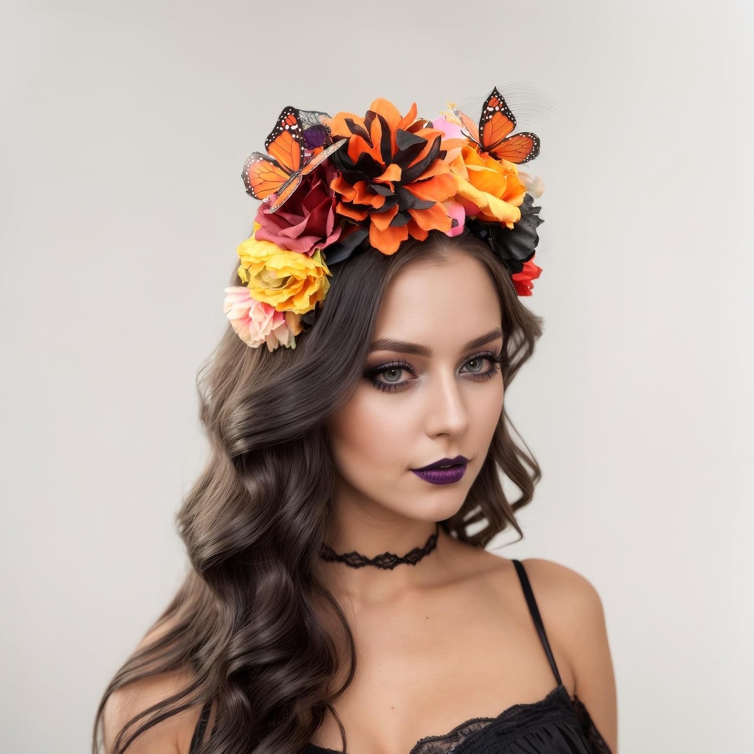 Elegant Butterfly Flower Headband for Women 1