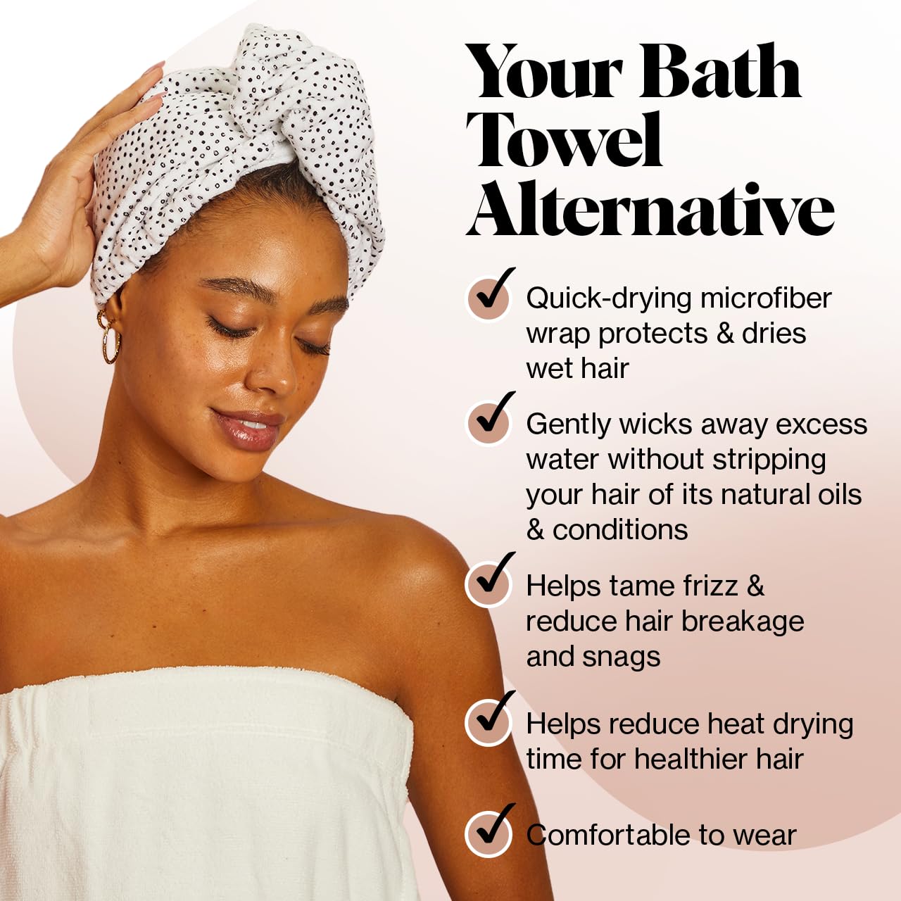 Kitsch Microfiber Hair Towel Wrap - Ultra Soft Quick Dry Anti-Frizz