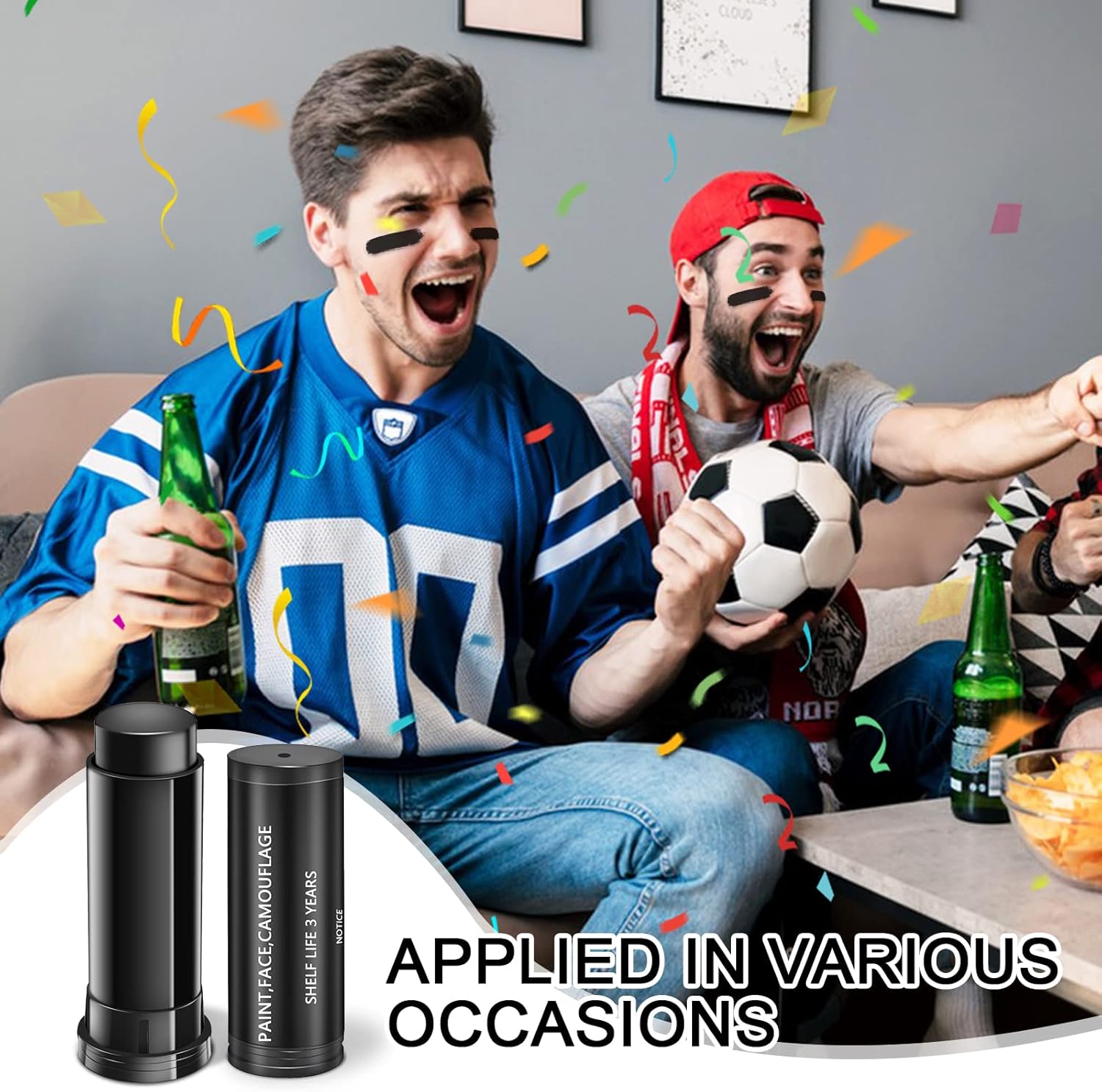 Rismise 3pcs Football Eye Black Paint Stick for Sports Halloween