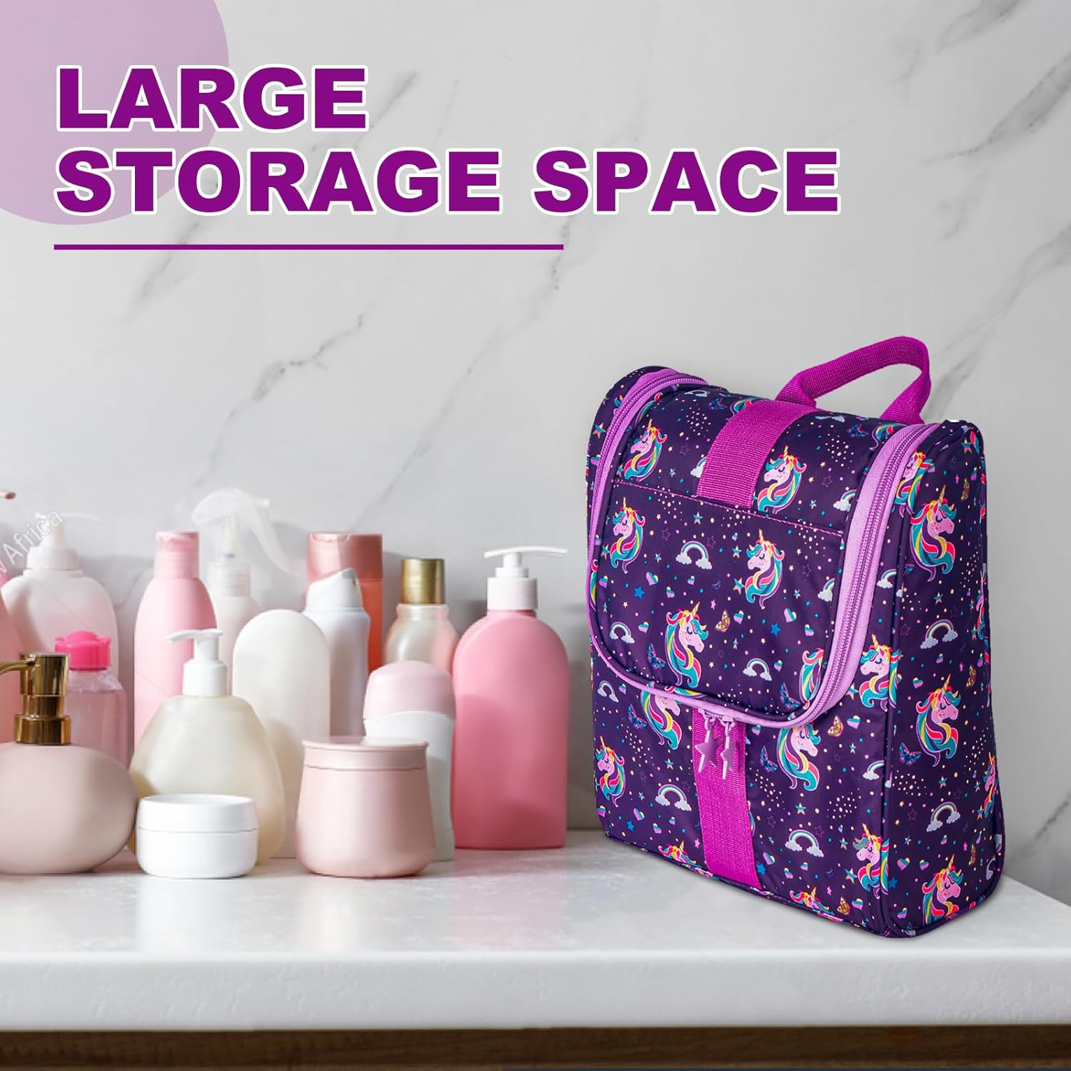 Cute Unicorn Hanging Kids Toiletry Bag 1