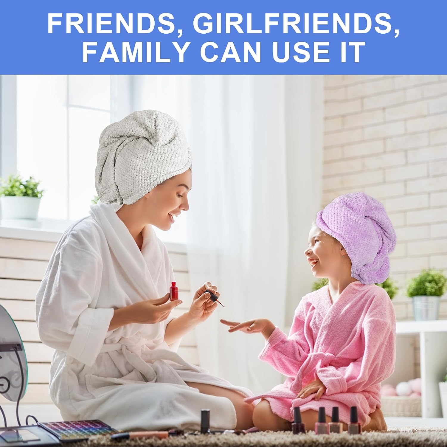 5 Pack Microfiber Hair Towels for Women