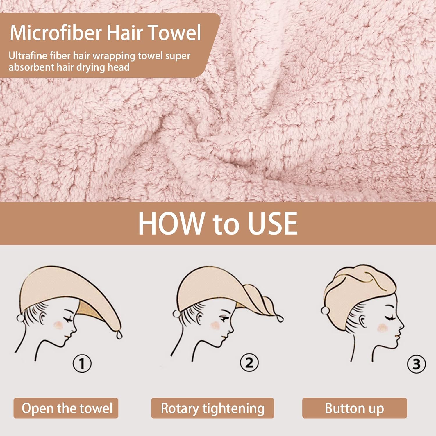 CZZXI 3 PCS Microfiber Hair Towel Set