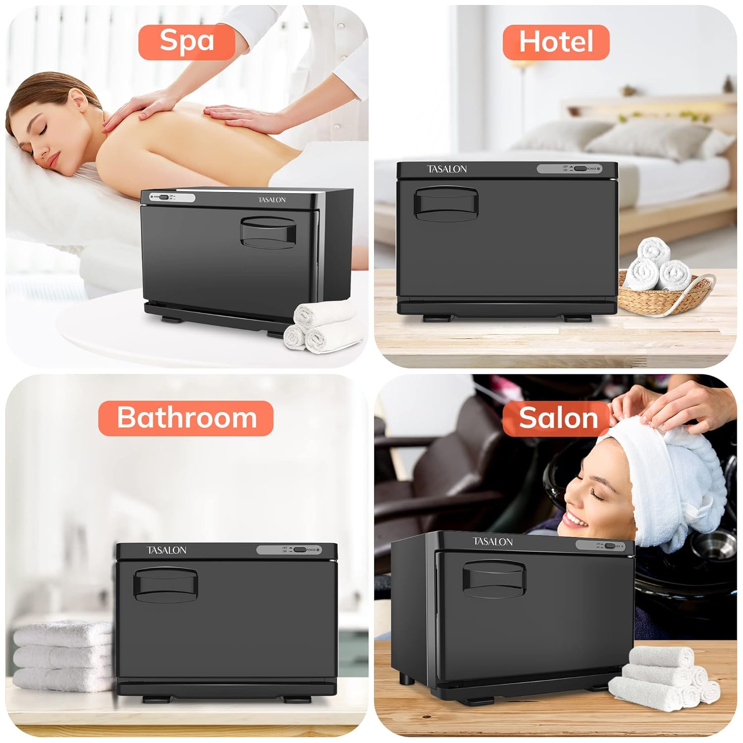 TASALON Hot Towel Warmer Cabinet 8L - Black