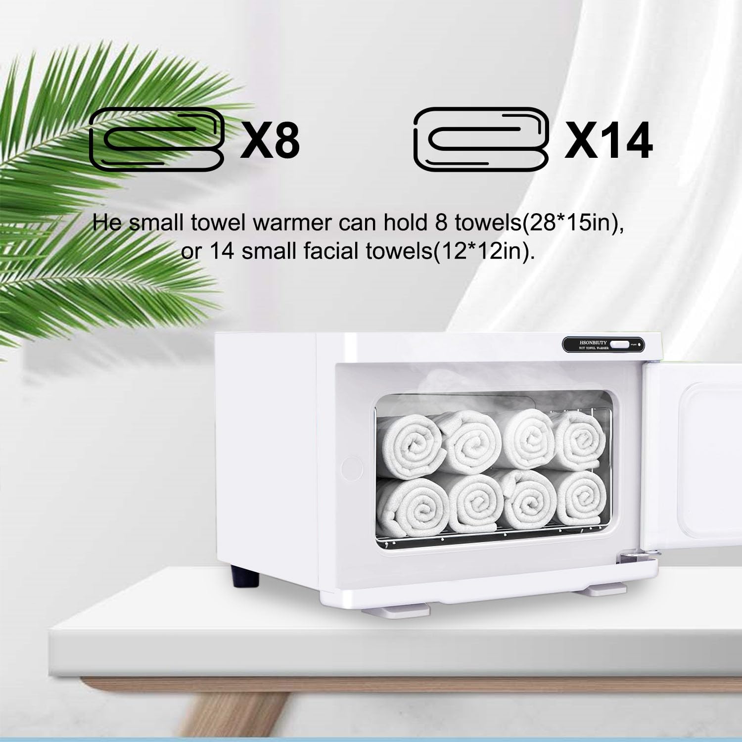 HSONBIUTY Hot Towel Warmer Cabinet 8L Capacity White